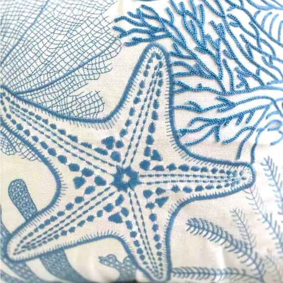 COPY - Starfish Embroidered Cushion Cover 45 x 45 cm NEW - Picture 5 of 6
